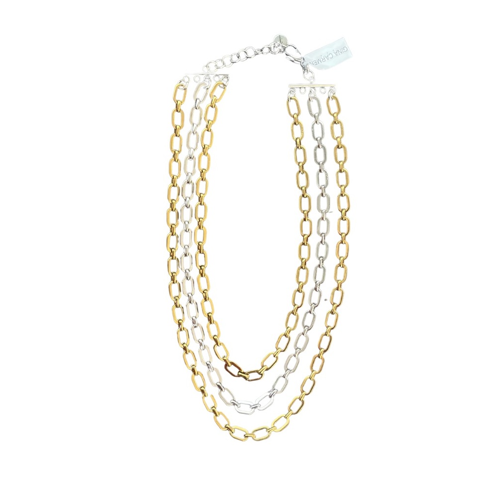 NWT Gina Carmen “Lucy” Gold and Silver Chain Necklace - Picture 2 of 5